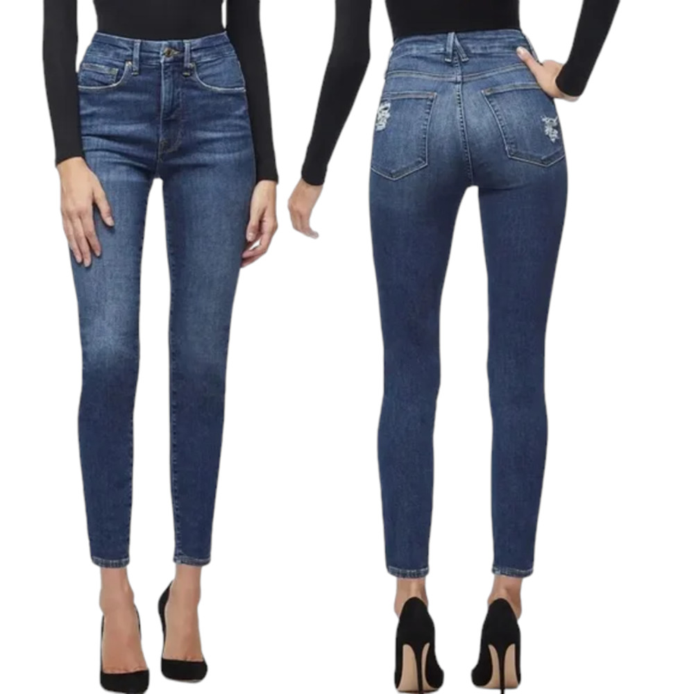 Good American Good Legs High Waist Ankle Skinny Jeans Blue Sz 10/30
